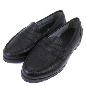 ELLEN 19AW ムートン ローファー シューズ レザー 37 24cm 黒 ブラック 靴