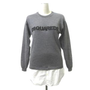 ロゴ刺繍 長袖ニット フェイクレイヤード