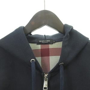 BLACK LABEL CRESTBRIDGE 20AW パーカー CB チェック ジップアップ ダブルフェイス ネイビー
