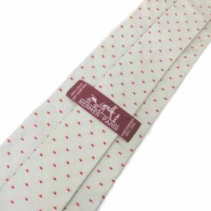 HERMES ドット柄シルクネクタイ グリーン