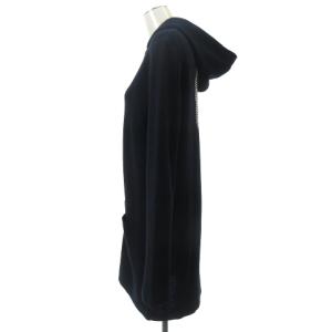 lucien pellat finet パーカー 長袖 ジップアップ ラインストーン ドクロ スカル コットン M 紺 ネイビー