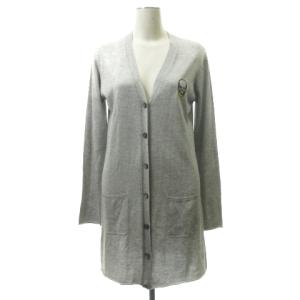 カーディガン ドクロ 星 刺繍 シルク カシミヤ  赤タグ グレー M