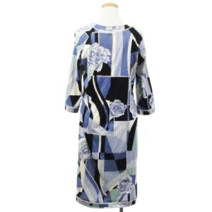LEONARD FASHION 花柄ロングワンピース L ブルー