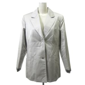 FASHION シルクテーラードジャケット シルバー