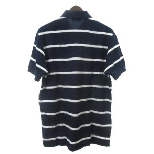 LACOSTE エディフィス ポロシャツ 半袖 ボーダー 鹿の子 ネイビー 白 ホワイト 5