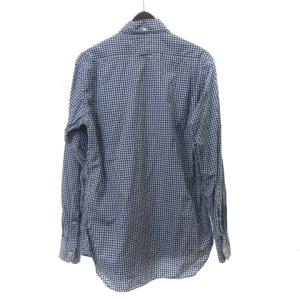 THOM BROWNE シャツ 長袖 チェックボダンダウン 青 ブルー 白 ホワイト 3