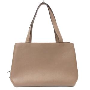 ROBERTA DI CAMERINO giada ジャーダ 美品 ハンドバッグ トート レザー シボ ロゴ バックル グレージュ 鞄