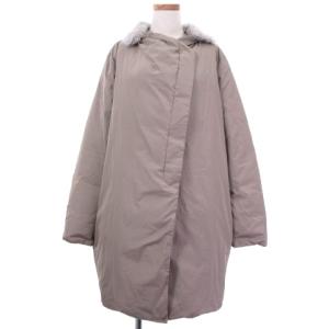 ダウン ジャケット コート リアル ファー イタリア製 ベージュ 44 アウター