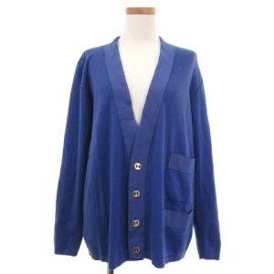 ロゴニットカーディガン ブルー