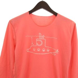 lucien pellat finet タグ付き Tシャツ カットソー 長袖 プルオーバー プリント コットン イタリア製 ピンク L