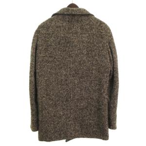 junhashimoto ナノユニバース コラボ Pコート ダブル ツイード ヘリンボーン ウール 茶系 ブラウン L