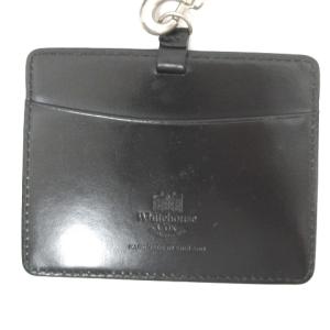 White house Cox ID HOLDER IDホルダー パスケース 定期入れ レザー ストラップ 付き S9736 黒 ブラック SM