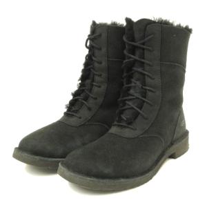 UGG australia DANEY デイニー ブーツ レースアップ スエード レザー 黒 ブラック 23.5 靴 ECR7