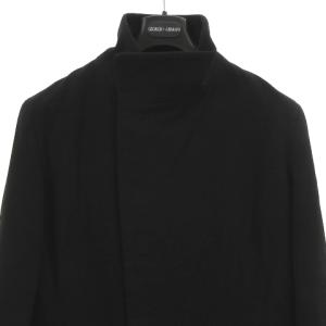GIORGIO ARMANI スタンドカラー コート ロング カシミヤ 100％ イタリア製 黒 ブラック 48 アウター 