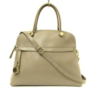 PIPER 2way レザー ハンドバッグ ベージュ