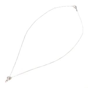 4℃ ネックレス ペンダント ハート ストーン K10 WG ホワイトゴールド シルバーカラー アクセサリー