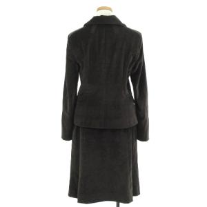 CELINE セットアップ スカートスーツ ベロア  馬車金具 ブラウン