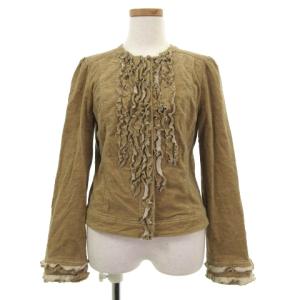 ノーカラーコーデュロイジャケット 38 ベージュ