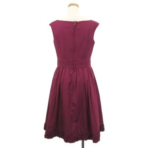 TOCCA 18AW ワンピース ノースリーブ 膝丈 フリル コットン 紫 パープル 2