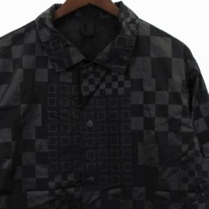 BRU NA BOINNE 美品 19SS E-black jacket コーチジャケット 総柄 5354 ブラック 0
