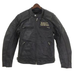 HARLEY DAVIDSON ライダース ジャケット シングル レザー 本革 ブラック M