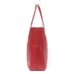 ANYA HINDMARCH トート バッグ ハンド セミショルダー パンチング レザー レッド