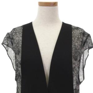 Helmut Lang ベスト 切替 シースルー S 黒