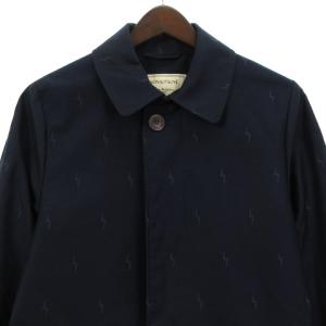 Maison Kitsuné 総柄ステンカラーコート ネイビー