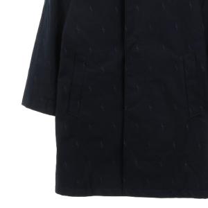 Maison Kitsuné 総柄ステンカラーコート ネイビー