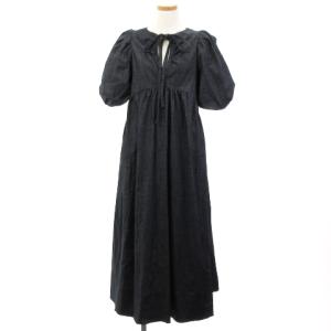 21SS バックフレアパフスリーブワンピース 36 グレー 