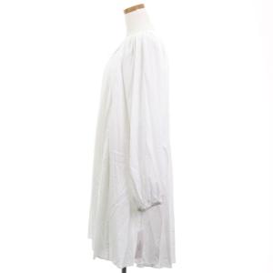 HOUSE OF LOTUS ワンピース ロング 長袖 フレア ギャザー M ホワイト タグ付き