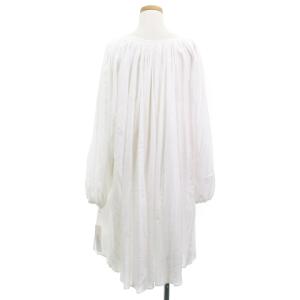HOUSE OF LOTUS ワンピース ロング 長袖 フレア ギャザー M ホワイト タグ付き