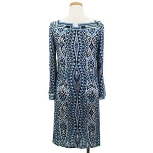 Emilio Pucci ワンピース 膝丈 総柄 レーヨン イタリア製 青 38