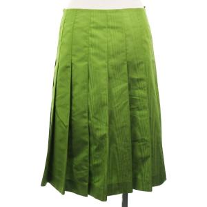 PRADA ラップ プリーツ スカート シルク イタリア製 38 グリーン