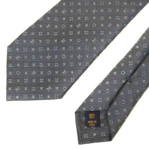 LOUIS VUITTON 21年製 クラヴァット モノグラム クラシック 8CM ネクタイ シルク ネイビー M70952