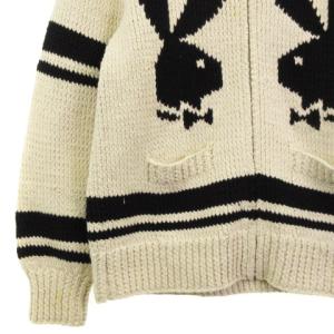 Supreme × Playboy 17AW Shawl Collar Full Zip Sweater M オフホワイト