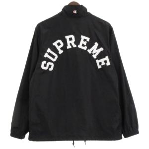 Supreme ×CHAMPION 17SS HALF ZIP PULLOVER ジャケット ロゴ S ブラック