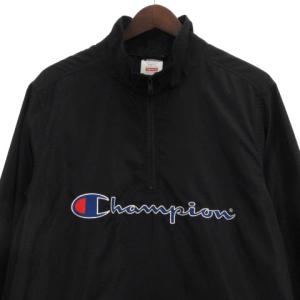 Supreme ×CHAMPION 17SS HALF ZIP PULLOVER ジャケット ロゴ S ブラック