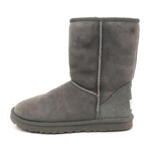 UGG australia CLASSIC SHORT ムートン ブーツ レザー ボア 5825 グレー 23 靴