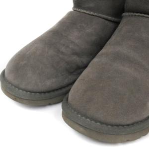UGG australia CLASSIC SHORT ムートン ブーツ レザー ボア 5825 グレー 23 靴