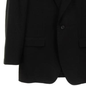 Aquascutum 良品 テーラード ジャケット シングル 1B 背抜き ウール カシミヤ混 黒 ブラック AB5 アウター 春秋 IBO17
