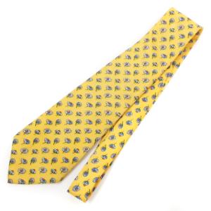 Salvatore Ferragamo ネクタイ レギュラー 花柄 シルク イエロー