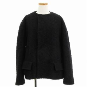 ノーカラージャケット ピリング加工 ブラック