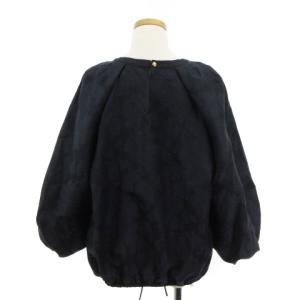 Drawer 6521-299-0786 21SS フラワー ジャカード タック ブラウス カットソー ネイビー