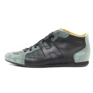 HERMES クイックスニーカー Hロゴ レザー スエード 43 グリーン