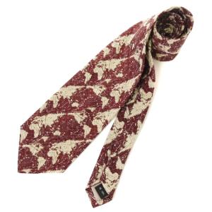 世界地図柄ネクタイ アイボリー