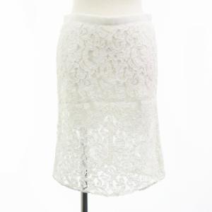 LU931 15SS キュロット スカート ひざ丈 総レース 1 ホワイト