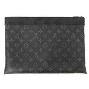 LOUIS VUITTON M62291 モノグラム エクリプス ポシェット ディスカバリー クラッチバッグ レザー グレー