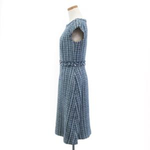 TOCCA 17AW ツイードドレスワンピース ブルー