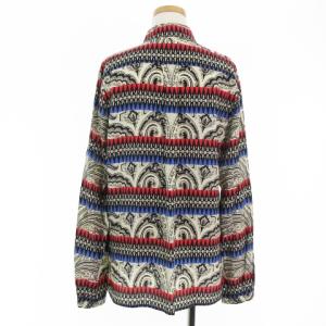 ETRO カジュアル シャツ ブラウス 長袖 シフォン 総柄 ペイズリー柄 シルク 100％ イタリア製 ホワイト レッド 42 トップス
